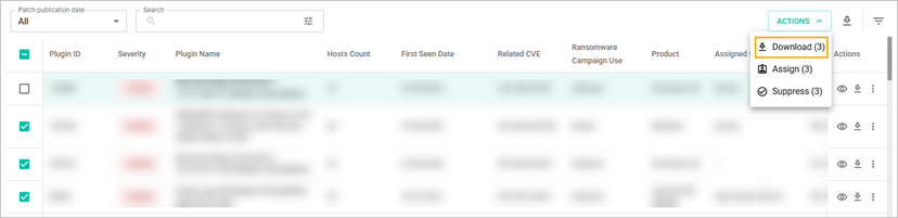 Download Selected button